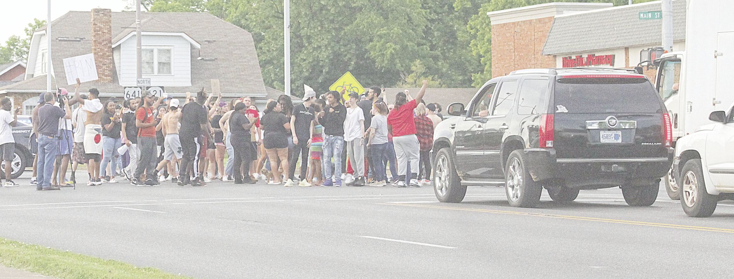 Protesters in the street